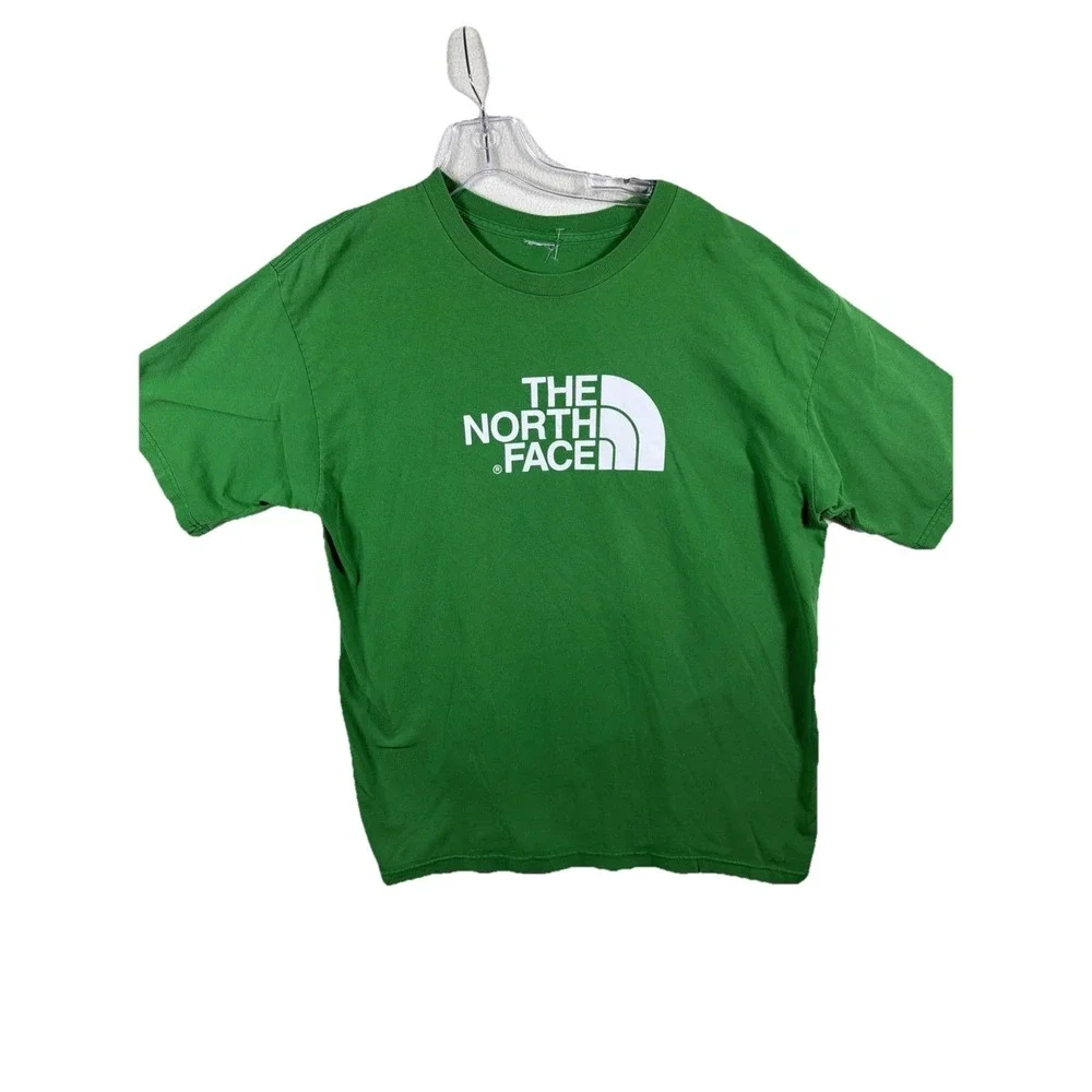The North Face Large Mens Graphic Logo T-Shirt Green Short Sleeve Crew Neck